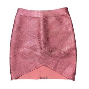 Lemon Lunar Metallic Pink Bandage Skirt